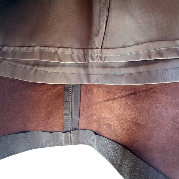 VTG Lela Leather Skirt sz 7/8 Modern 4 S Brown Western Festival Concert Pencil - Picture 8 of 10